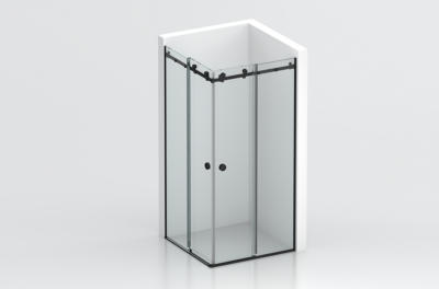 Душевая кабина с раздвижной дверью - ADOSS 01 CHROME/BLACK